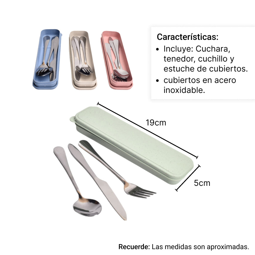 set cubiertos cuchara cuchillo tenedor dim:20*5cm