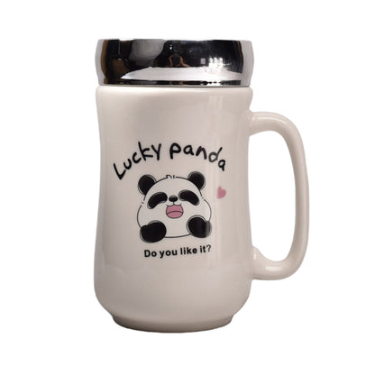 MUG POCILLO CERAMICA CON TAPA DISEÑO OSOS 440ML DIM:8*8*14