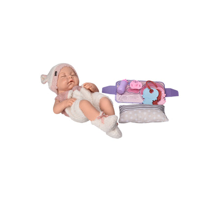 JUGUETE BEBE MUÑECA DE CAUCHO REALISTA CON ACCESORIOS DIM:38X18X22