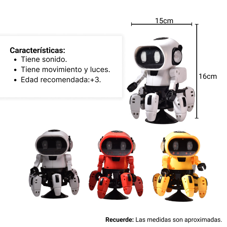 robot con luces sonido y movimiento juguete