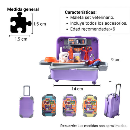 SET MEDICO VETERINARIO MALETA NIÑOS DIM:14x9x6