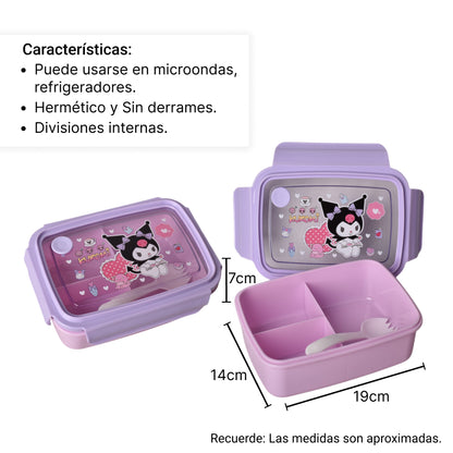 PORTACOMIDA PERSONAJE 880ML DIM:18X13X7