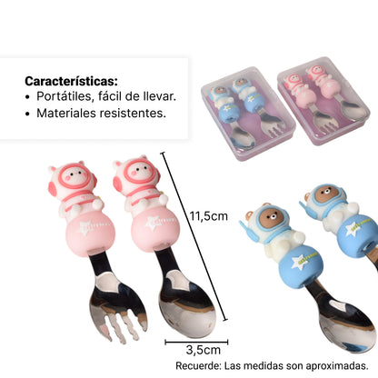 SET CUCHARA Y TENEDOR HIERRO ACERO INOXIDABLE DIM:11*8*3