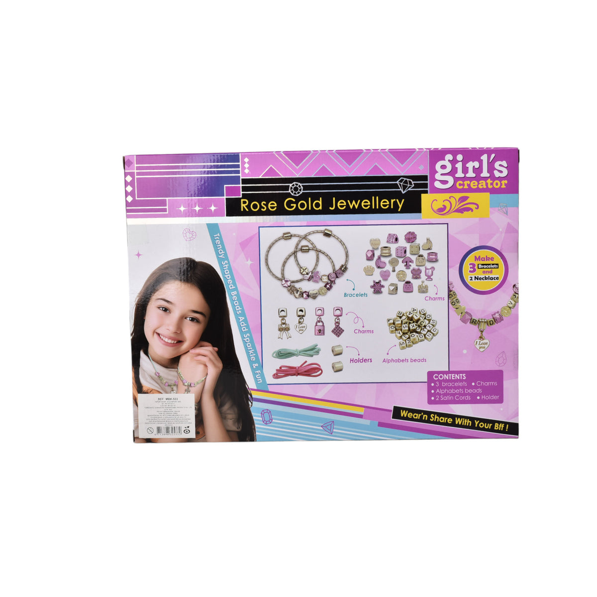 juguete kit para hacer pulseras plastico niña dim:30x25x4