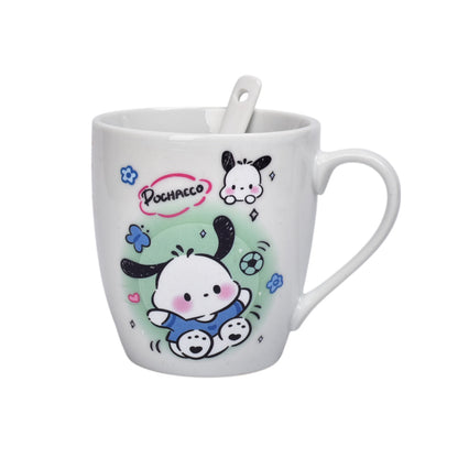 SET POCILLO CON CUCHARA CERAMICA 180ML PERSONAJE