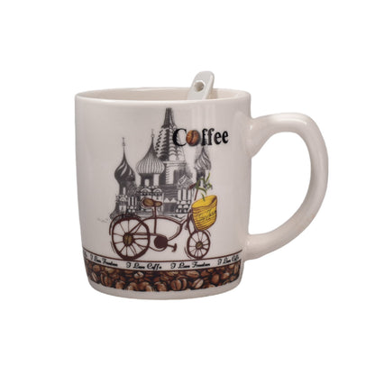 POCILLO CERAMICA CON CUCHARA DIM: 14x14x7