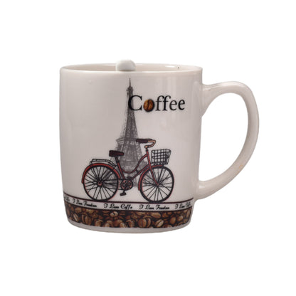 POCILLO CERAMICA CON CUCHARA DIM: 14x14x7
