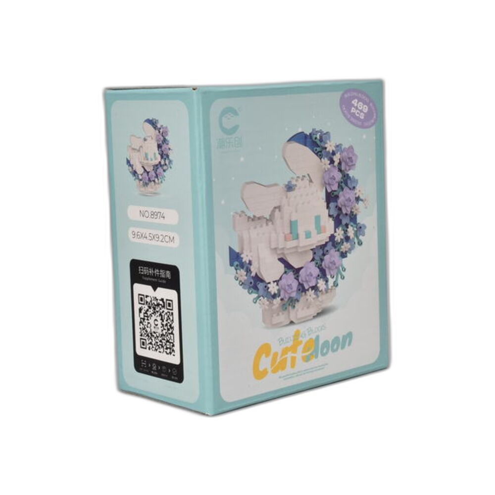 bloques fichas armable forma conejo  de luna dim:10x6x13cm