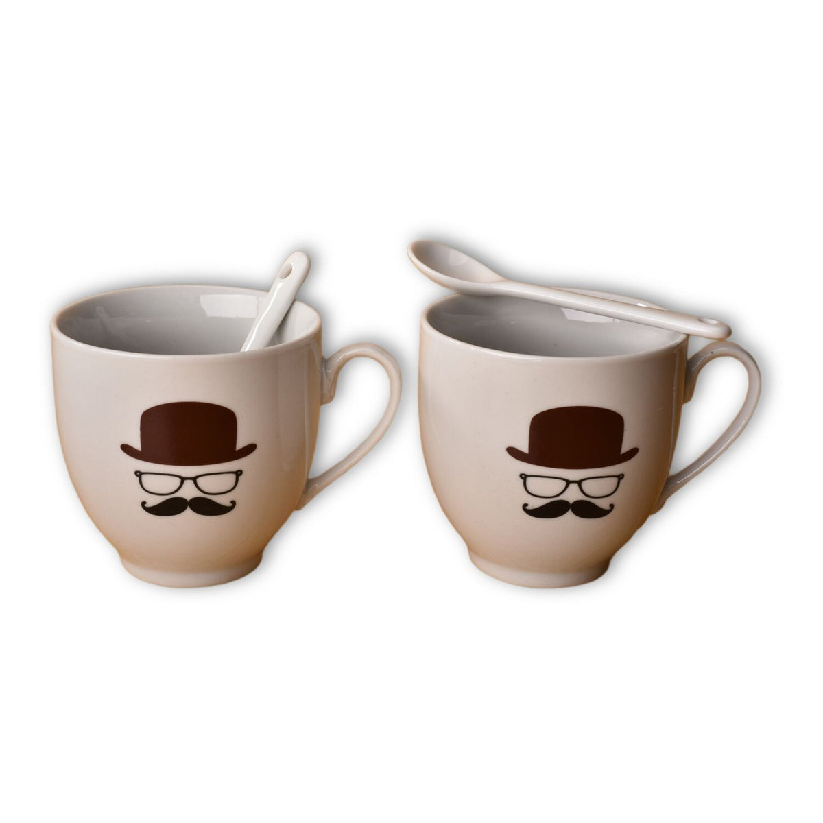 pocillos con cucharas set 2pcs ceramica dim:5.6*5.5cm