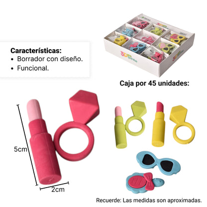 BORRADOR GOMA UNIDAD FORMA DE MAQUILLAJE DIM:5*2*1