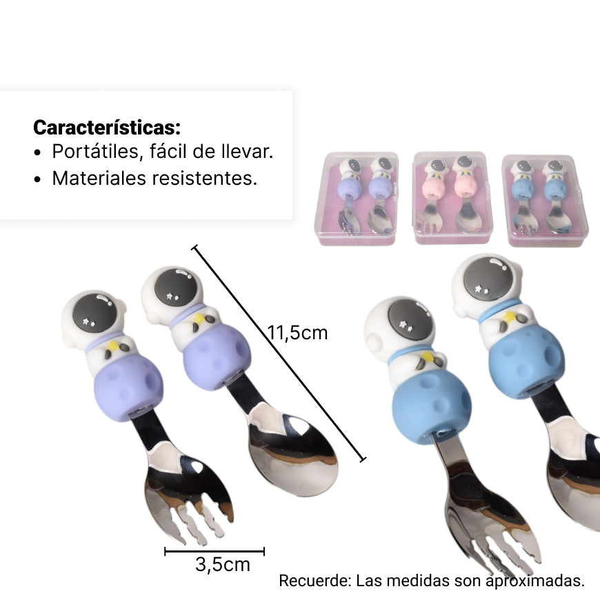 set cuchara y tenedor hierro acero inoxidable dim:11*8*3