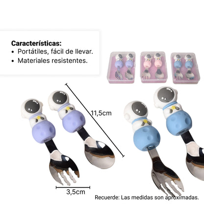 SET CUCHARA Y TENEDOR HIERRO ACERO INOXIDABLE DIM:11*8*3