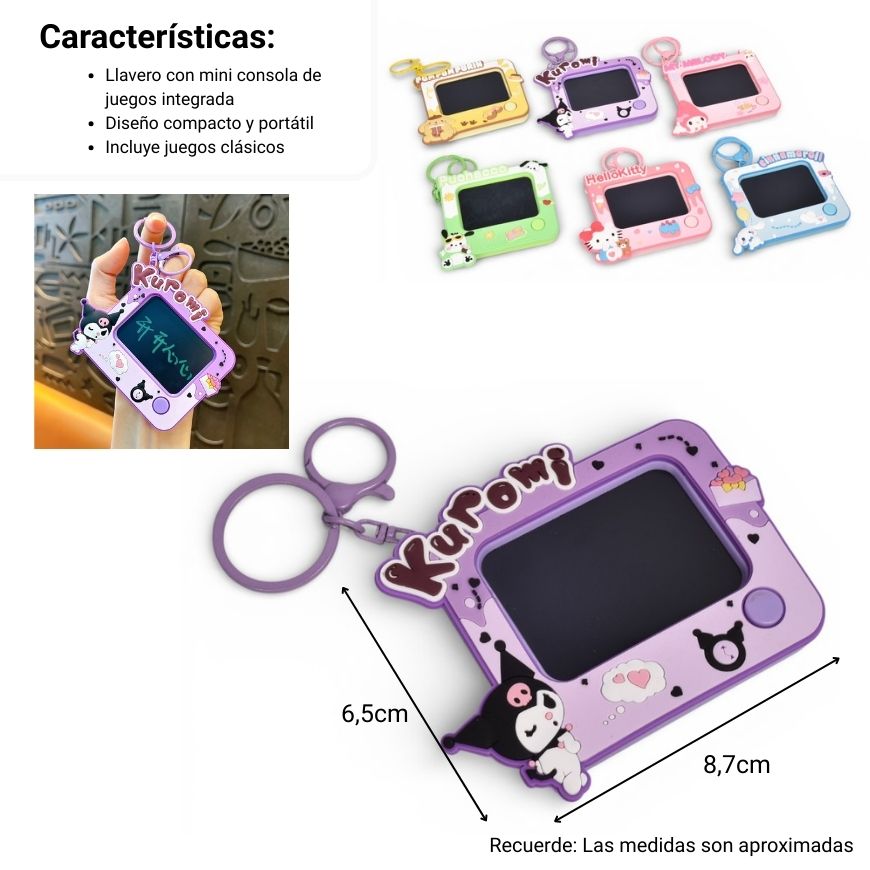 llavero plastico forma de juego dim: 8x6