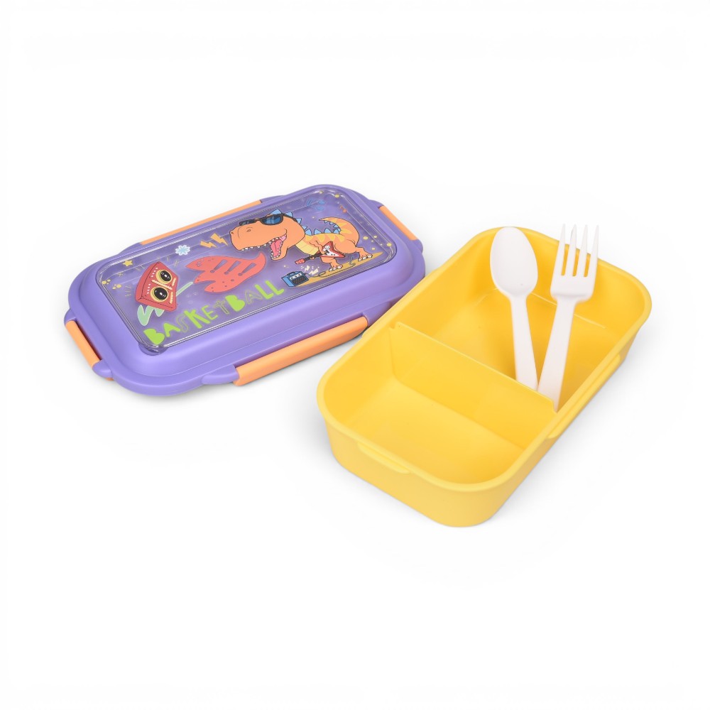 portacomida con division y cubiertos para niños 745ml