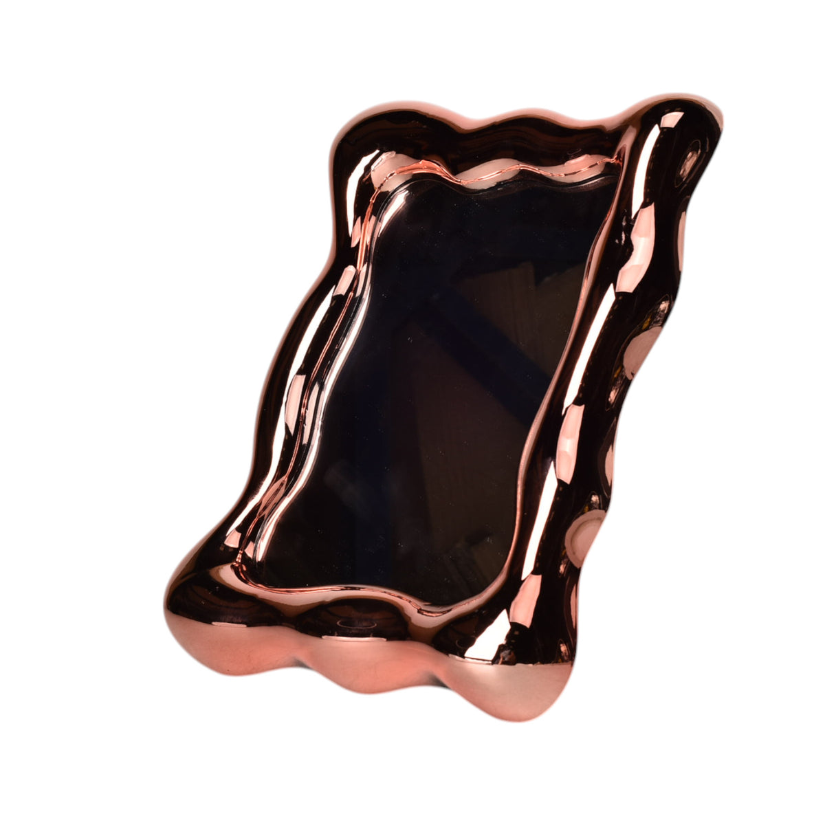 espejo vidrio plastico oro rosa-plateado diseño elegante
