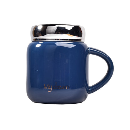 MUG POCILLO CON TAPA CERAMICA