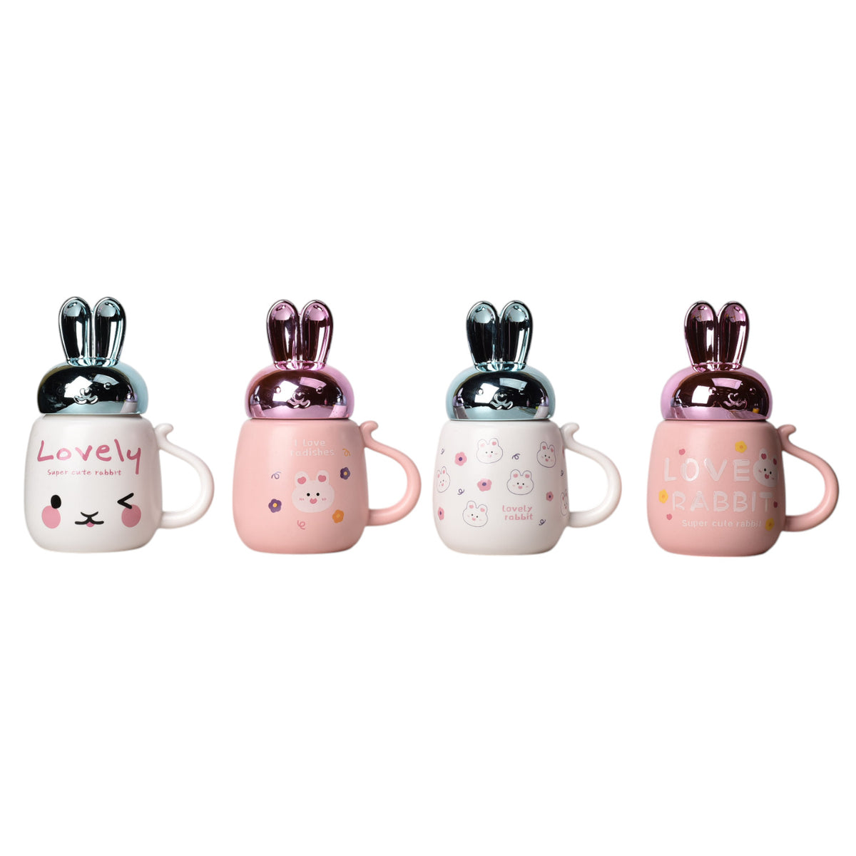 mug pocillo ceramica diseño conejos 380ml dim:9*9*12