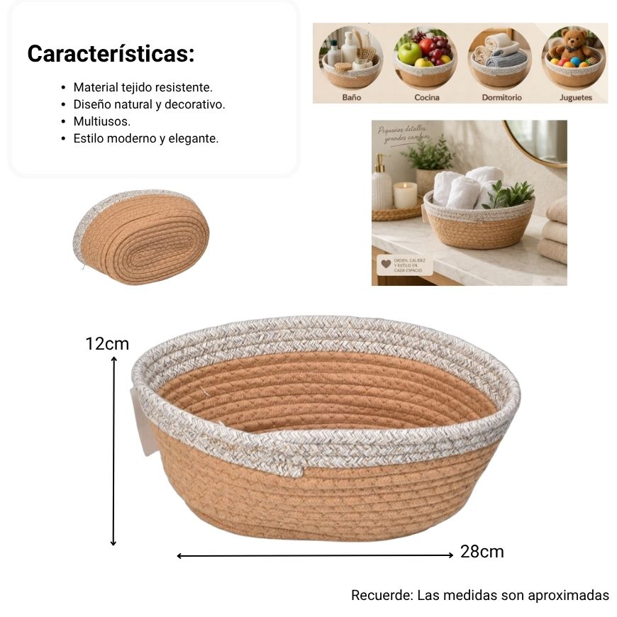 canasta organizadora doble color  dim:27x18x11