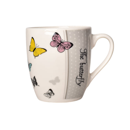 MUG POCILLO CERAMICA DISEÑO DE MARIPOSAS 200ML DIM:7X7X8