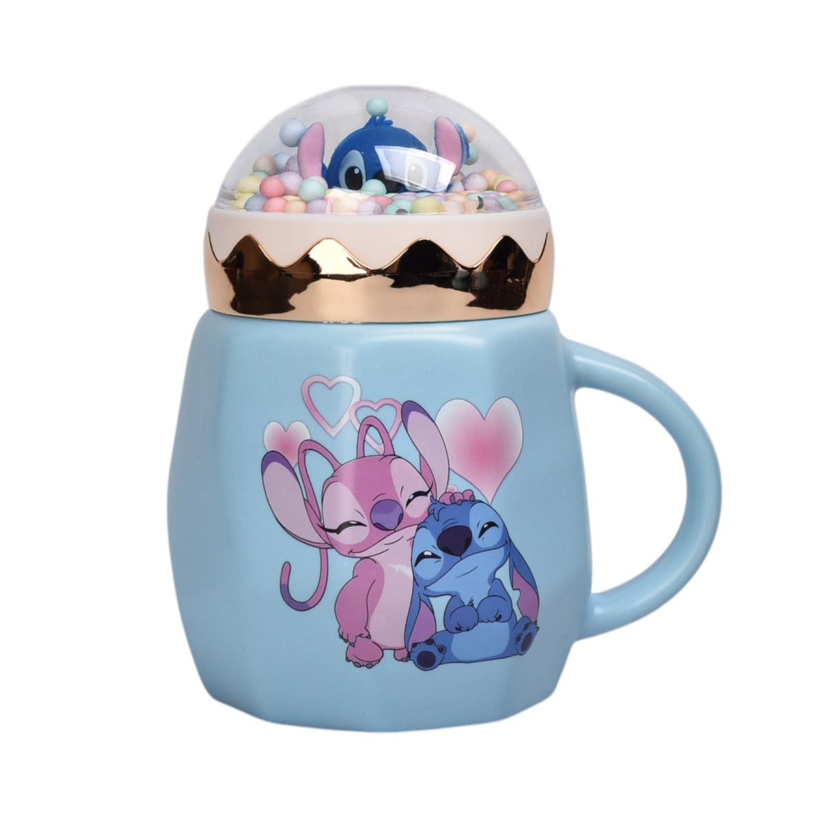 mug pocillo con tapa ceramica personaje 420ml dim:8x13