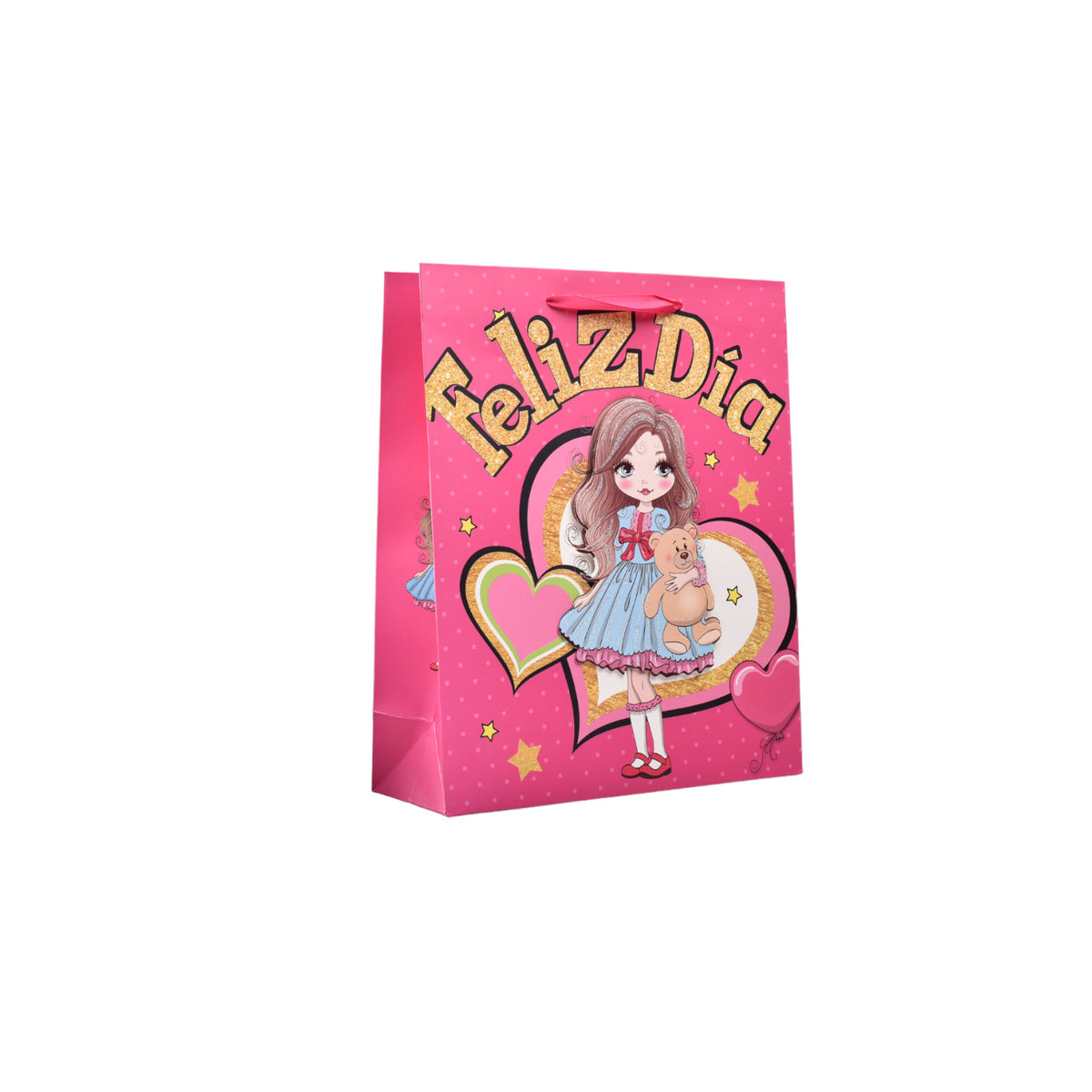 bolsa regalo en papel niña tamaño mediano