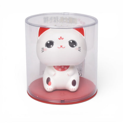 GATO DE LA SUERTE SOLAR PLASTICO COLOR BLANCO DIM:9X9X10
