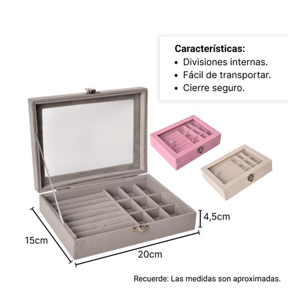 JOYERO CAJA ORGANIZADOR ESTUCHE SINTETICO DIM:20*15*4