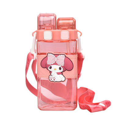 BOTELLA DE AGUA 520ML PERSONAJE PLASTICO ROSADO DIM:19X8