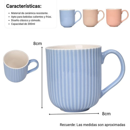 MUG POCILLO CERAMICA 300ML DIM:8X8X9