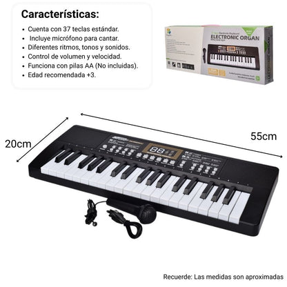 JUGUETE PIANO CON SONIDO Y ACCESORIOS DIM:55X20X6