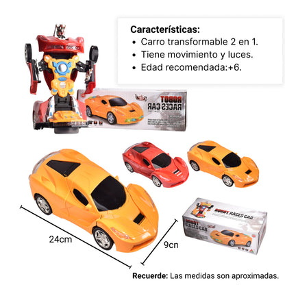 CARRO ROBOT JUGUETE NIÑOS TRANSFORMABLE