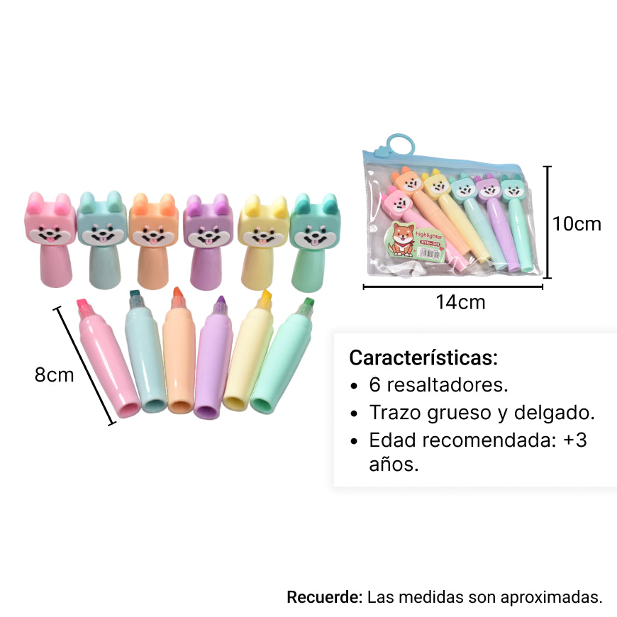 resaltador x 6 unidades