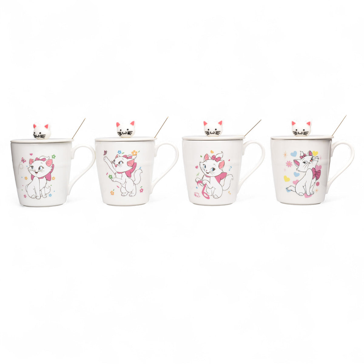 mug pocillo ceramica personaje con tapa y cuchara 370ml dim:9x8