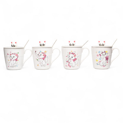 MUG POCILLO CERAMICA PERSONAJE CON TAPA Y CUCHARA 370ML DIM:9X8
