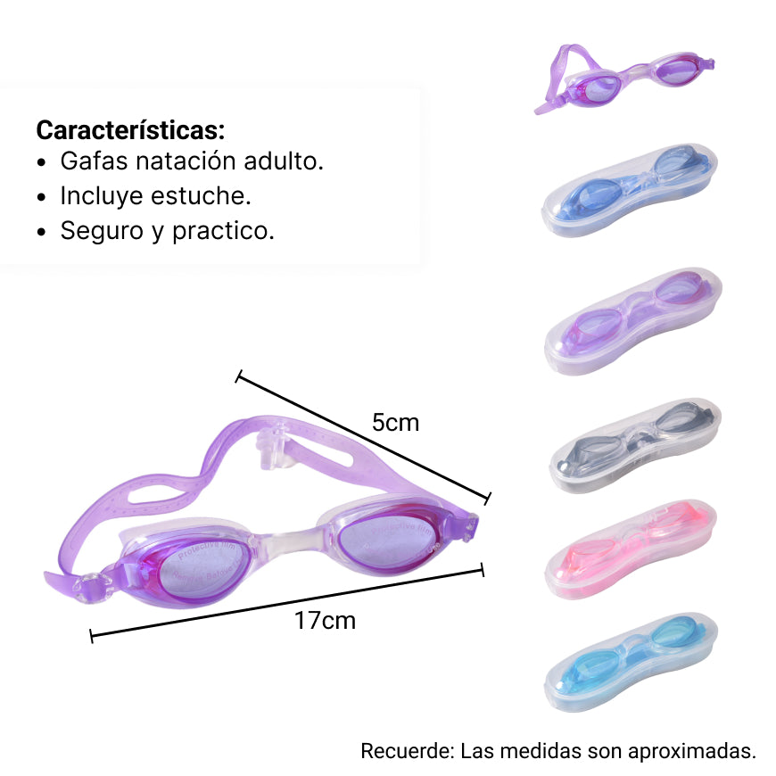 gafa de natacion para adulto dim:17x5x4