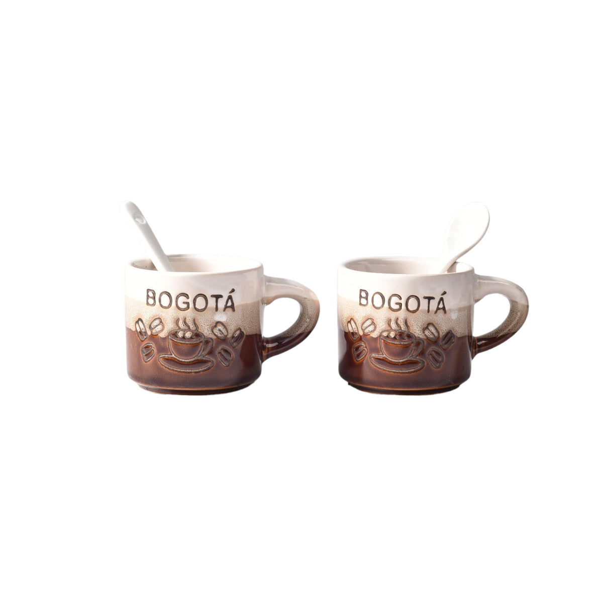set 2pcs pocillos con cucharas  ceramica dim:5x5x5