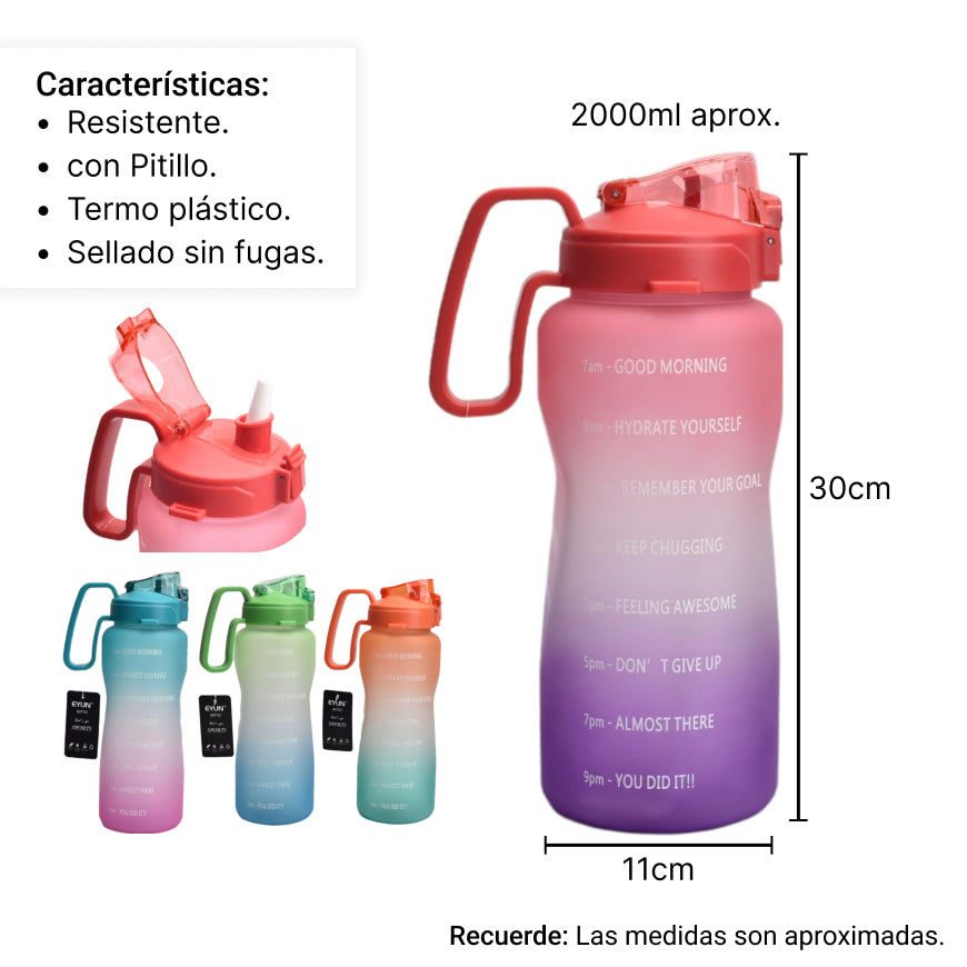 botella de agua 2000ml