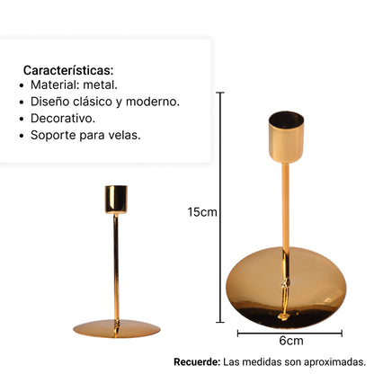 CANDELABRO BASE METALICA PARA VELA DIM: 9X9X14
