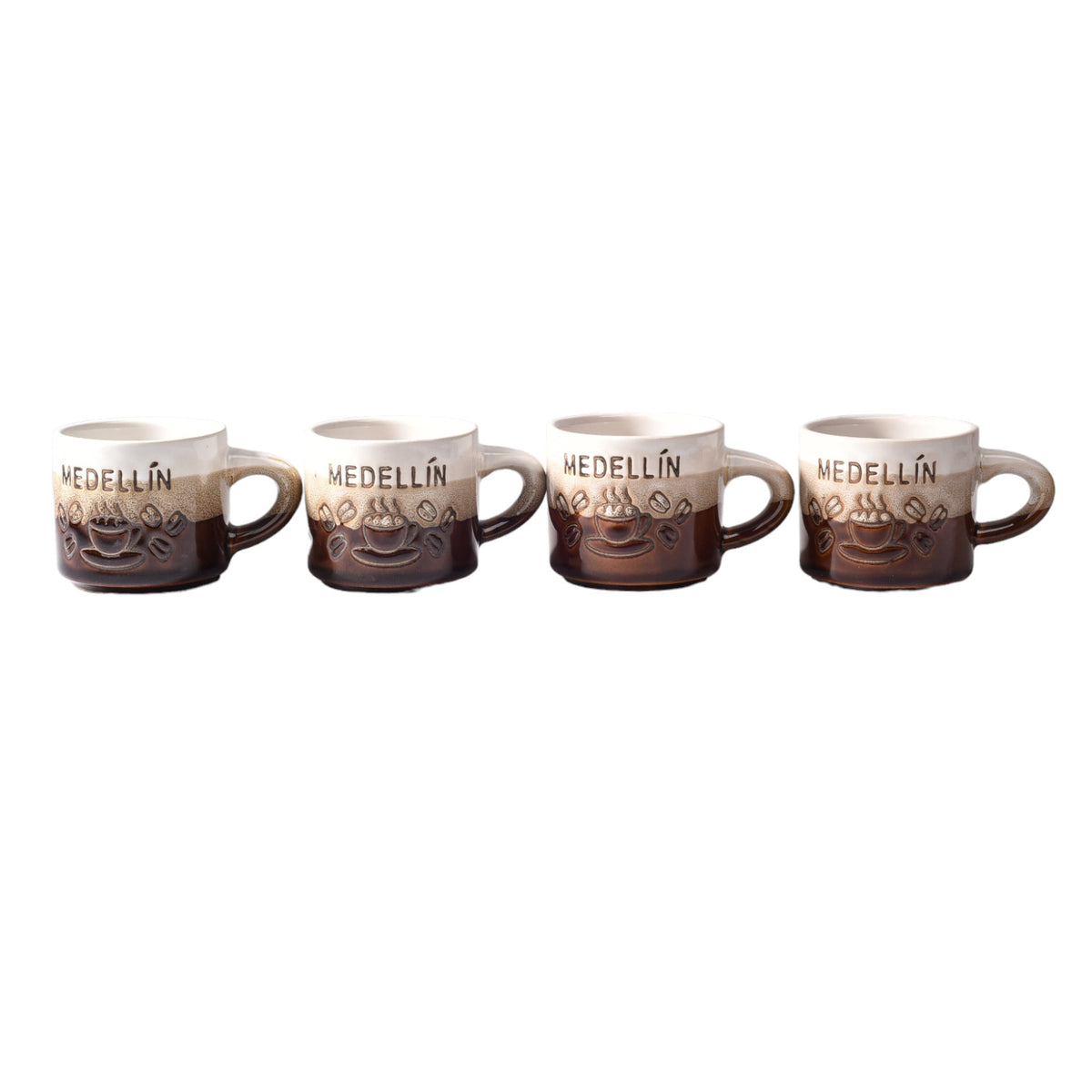 set 4pcs pocillos con base ceramica mediano