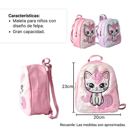 MALETA DE PELUCHE MORRAL BOLSO PEQUEÑO INFANTIL PARA NIÑA