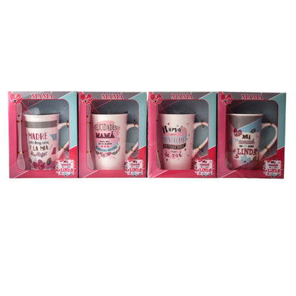 MUG POCILLO CON CUCHARA CERAMICA