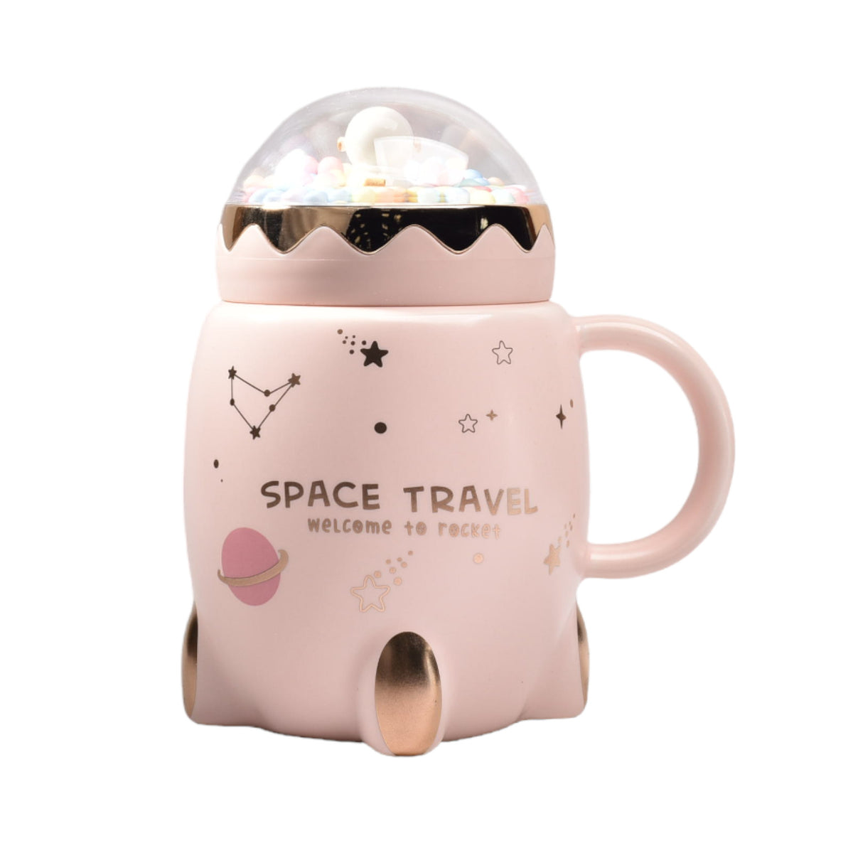 mug ceramica pocillo de espacio con tapa
