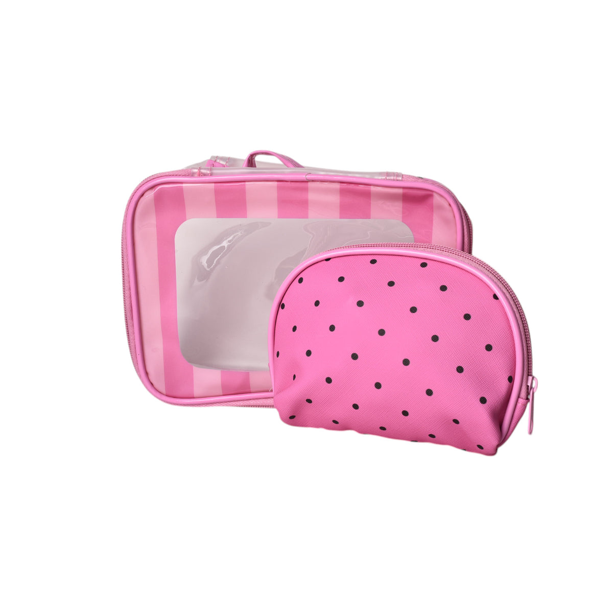 cosmetiquera x 2 und maquillaje sintetico pvc dim:21x15*8