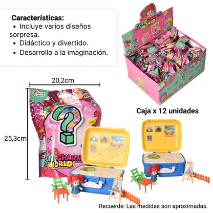 JUGUETE MUÑECA SORPRESA CON ACCESORIOS PLASTICO DIM:25X20X13