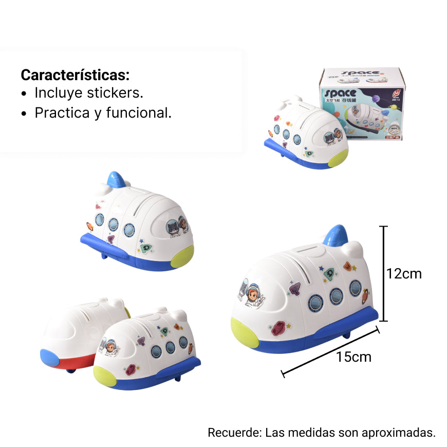 alcancia forma de nave espacial