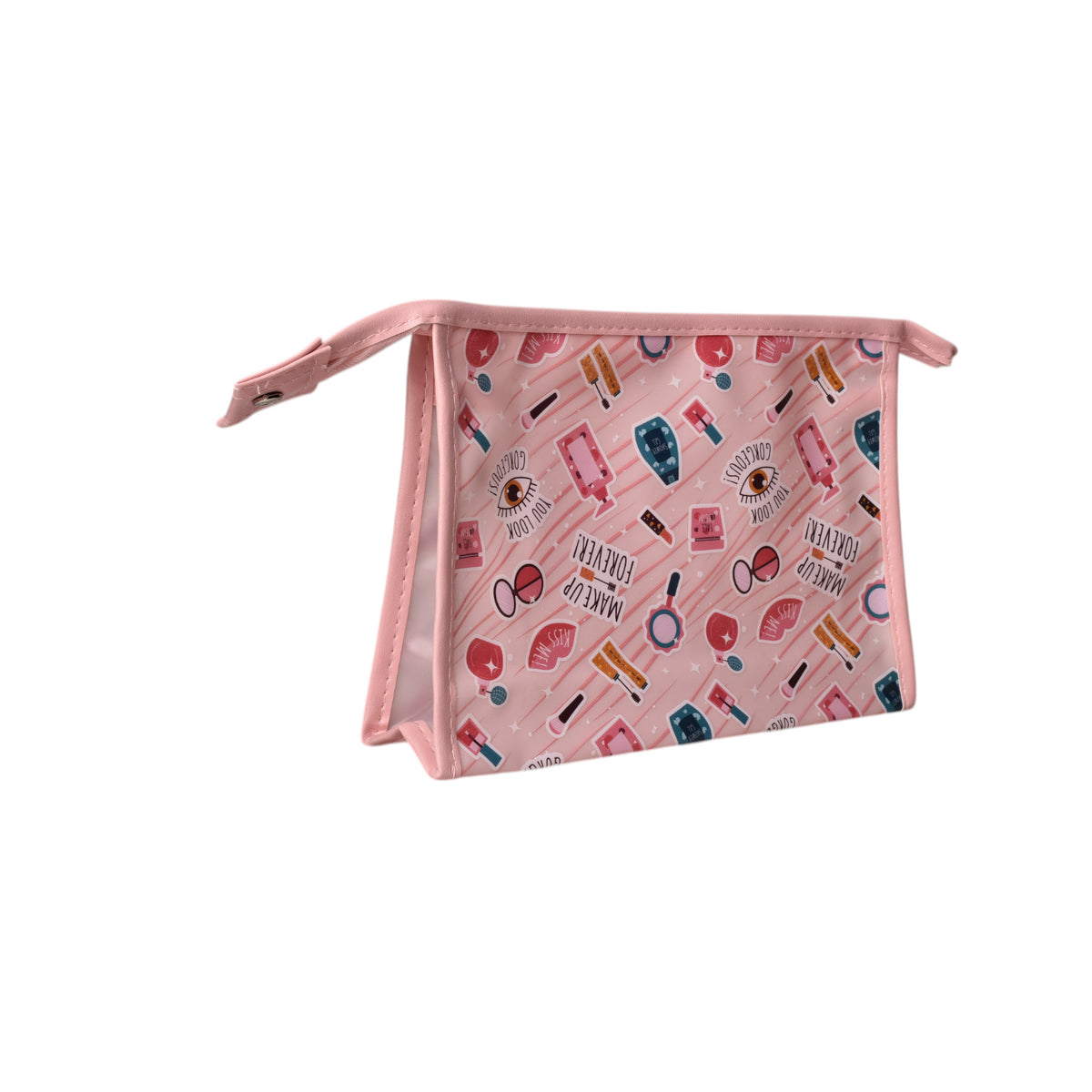 cosmetiquera maquillaje pvc rosado dim:22x16x6