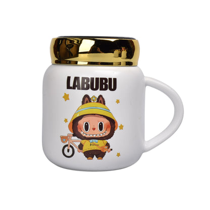 MUG POCILLO CERAMICA PERSONAJE CON TAPA ESPEJO DE 420ML