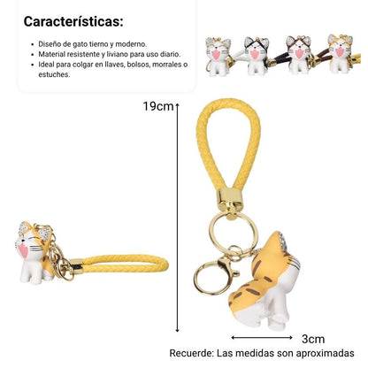 LLAVERO RESINA DISEÑO DE GATO DIM:5X3X3