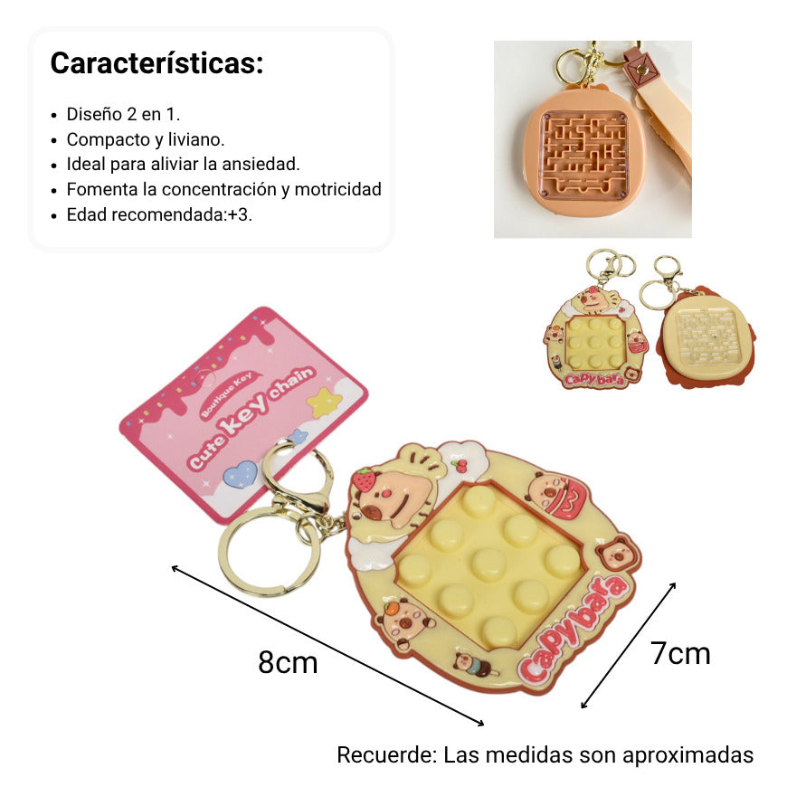 llavero plastico forma de juego amarillo dim:7x8x1