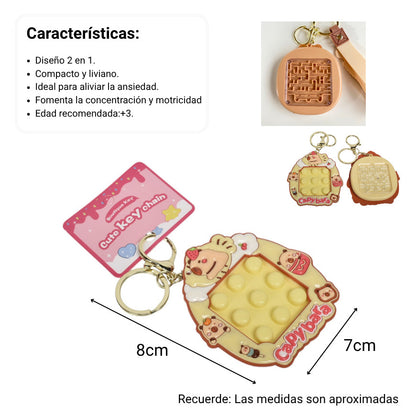 LLAVERO PLASTICO FORMA DE JUEGO AMARILLO DIM:7X8X1